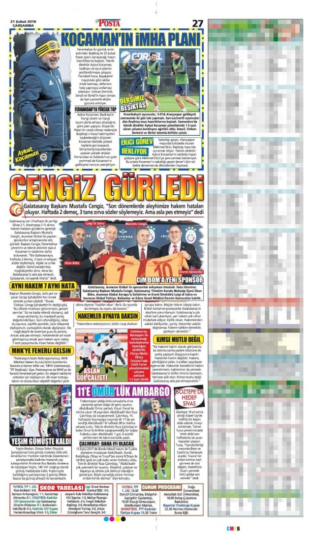 Foto - Günün spor gazete manşetleri (21 Şubat 2018)