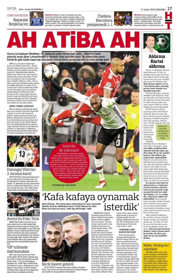 Foto - Günün spor gazete manşetleri (21 Şubat 2018)