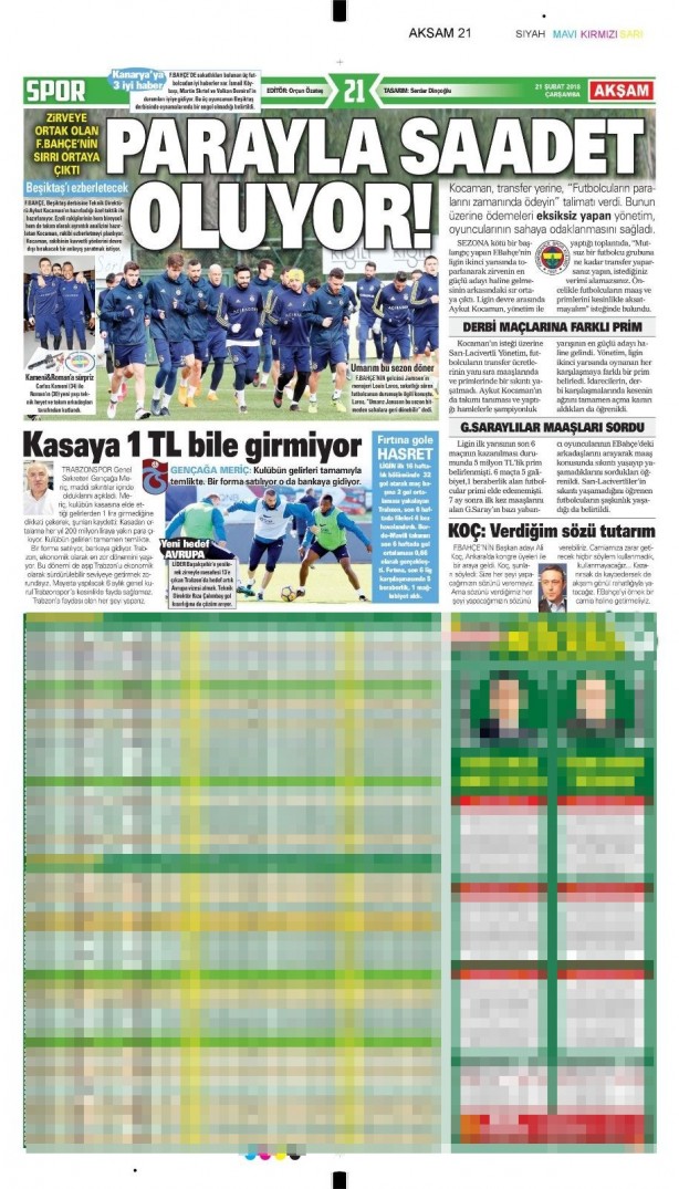 Foto - Günün spor gazete manşetleri (21 Şubat 2018)