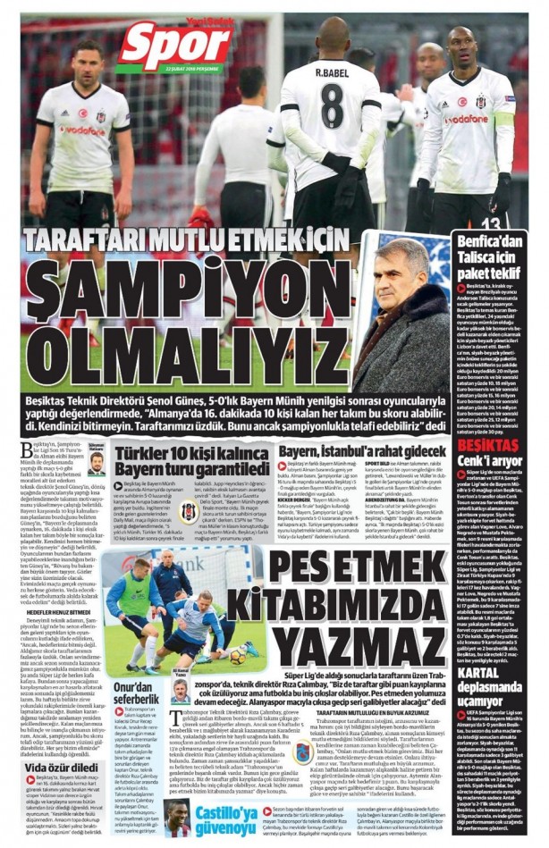 Foto - Günün spor gazete manşetleri (22 Şubat 2018)