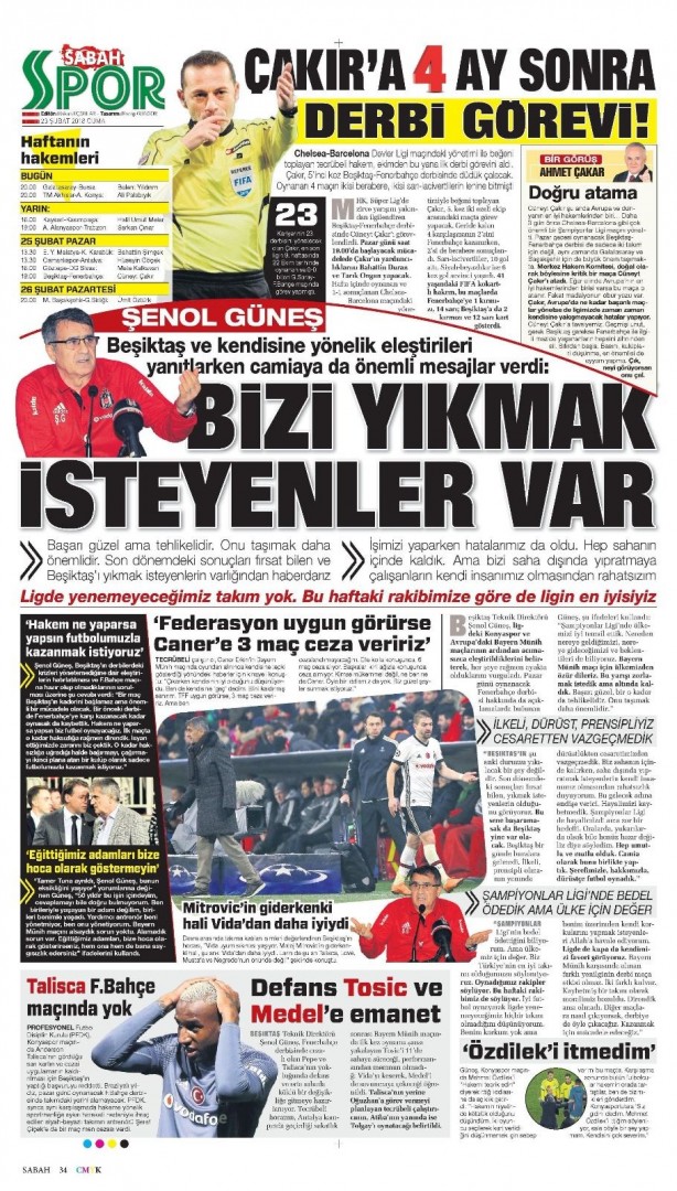 Foto - Günün spor gazete manşetleri (23 Şubat 2018)