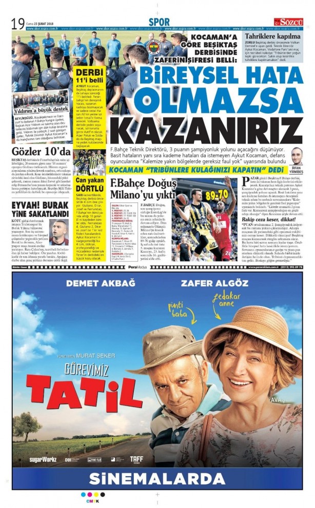 Foto - Günün spor gazete manşetleri (23 Şubat 2018)