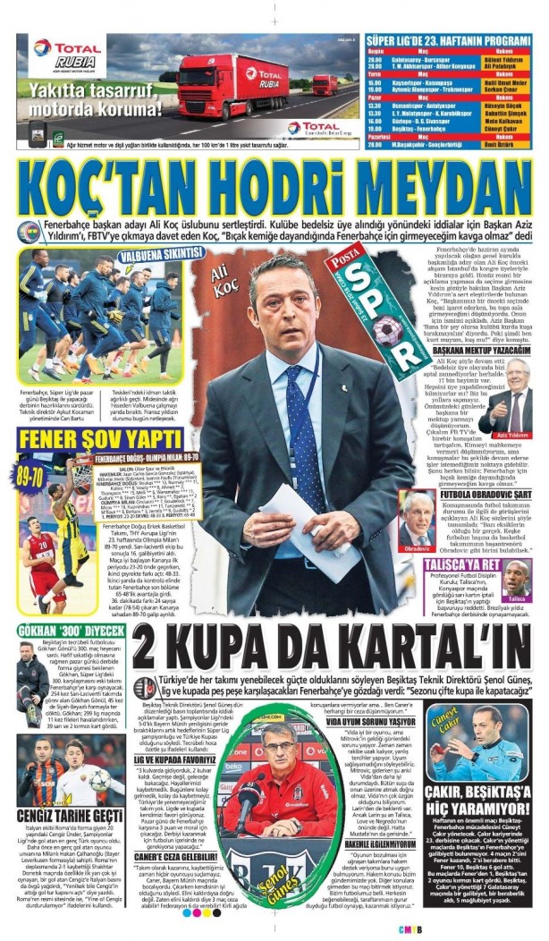 Foto - Günün spor gazete manşetleri (23 Şubat 2018)