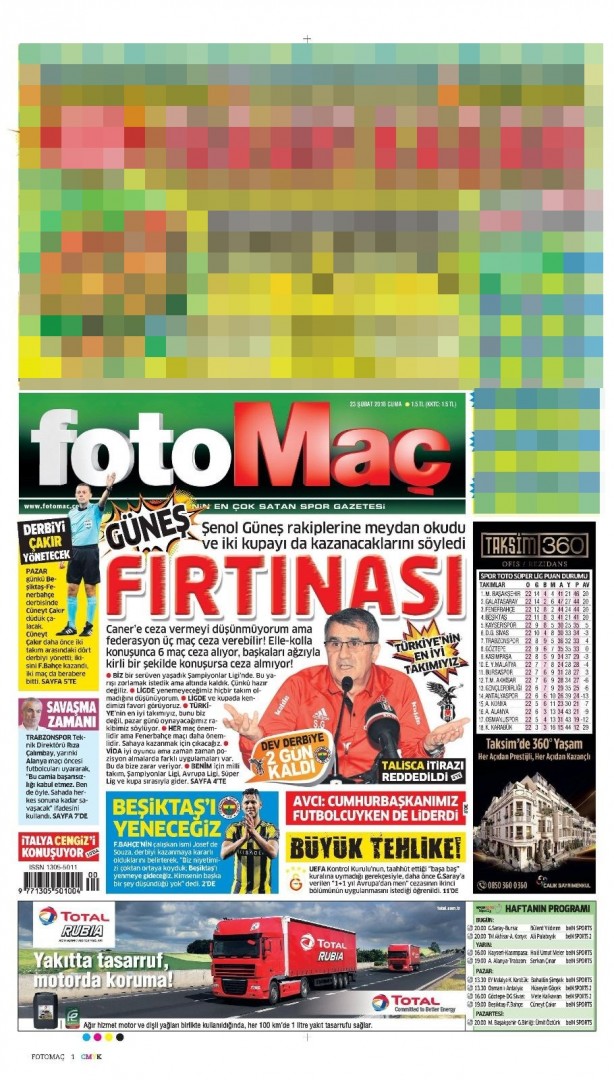 Foto - Günün spor gazete manşetleri (23 Şubat 2018)