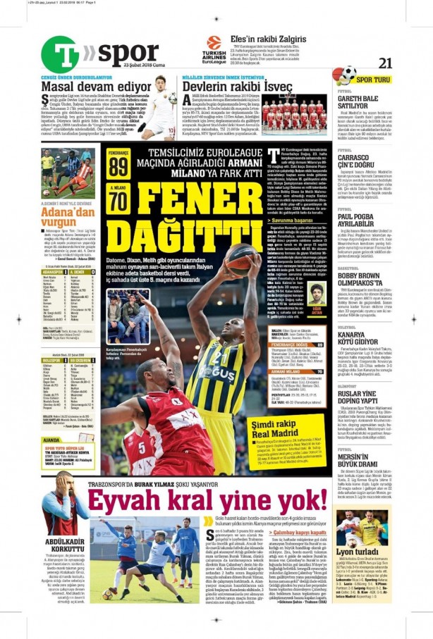 Foto - Günün spor gazete manşetleri (23 Şubat 2018)
