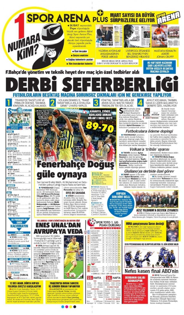 Foto - Günün spor gazete manşetleri (23 Şubat 2018)