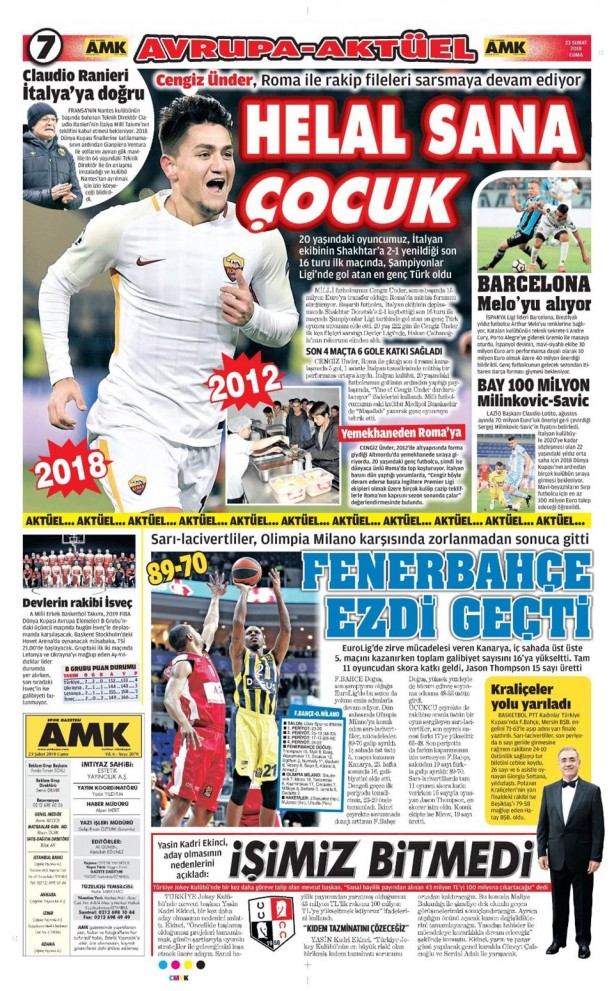 Foto - Günün spor gazete manşetleri (23 Şubat 2018)