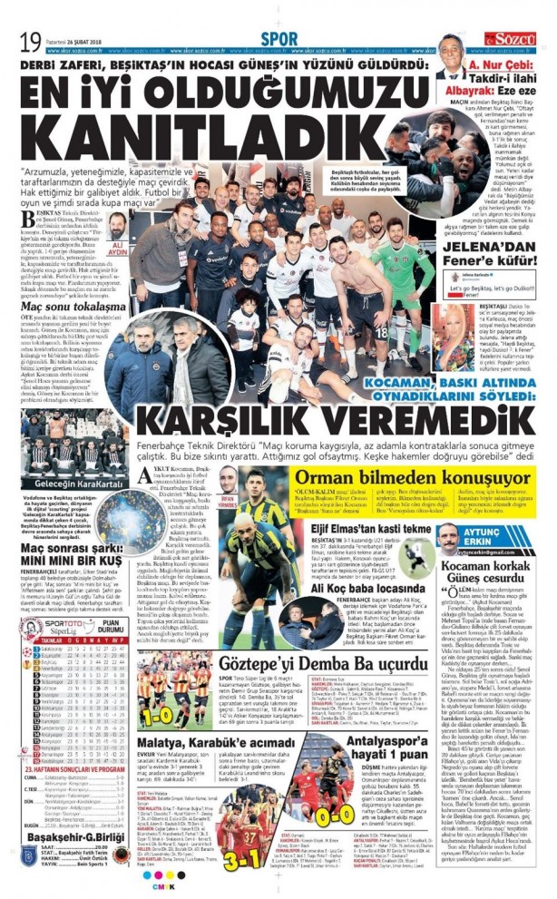 Foto - Günün spor gazete manşetleri (26 Şubat 2018)