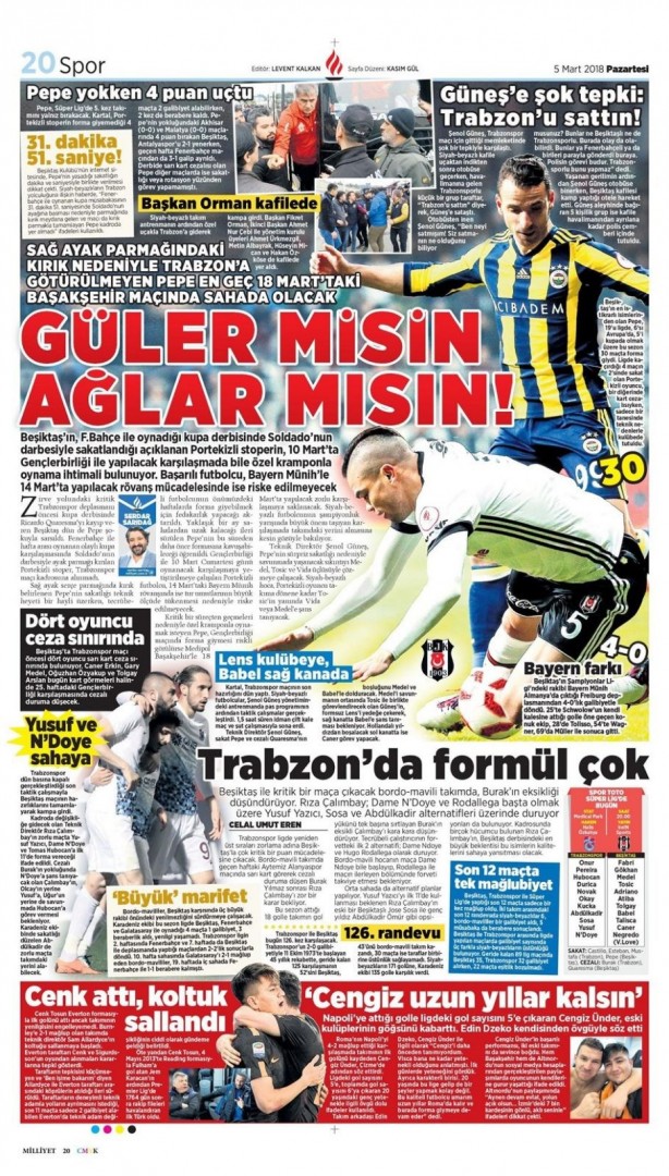Foto - Günün spor gazete manşetleri (5 Mart 2018)