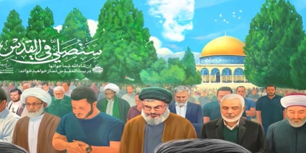 Foto - Hamaney'in sayfasından skandal Mescid-i Aksa paylaşımı! Katil Esed'i temize çıkarma çabası