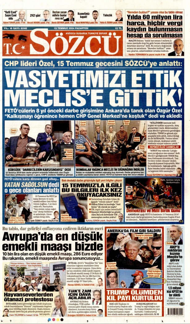 Foto - Hangi gazete 15 Temmuz destanını nasıl gördü?