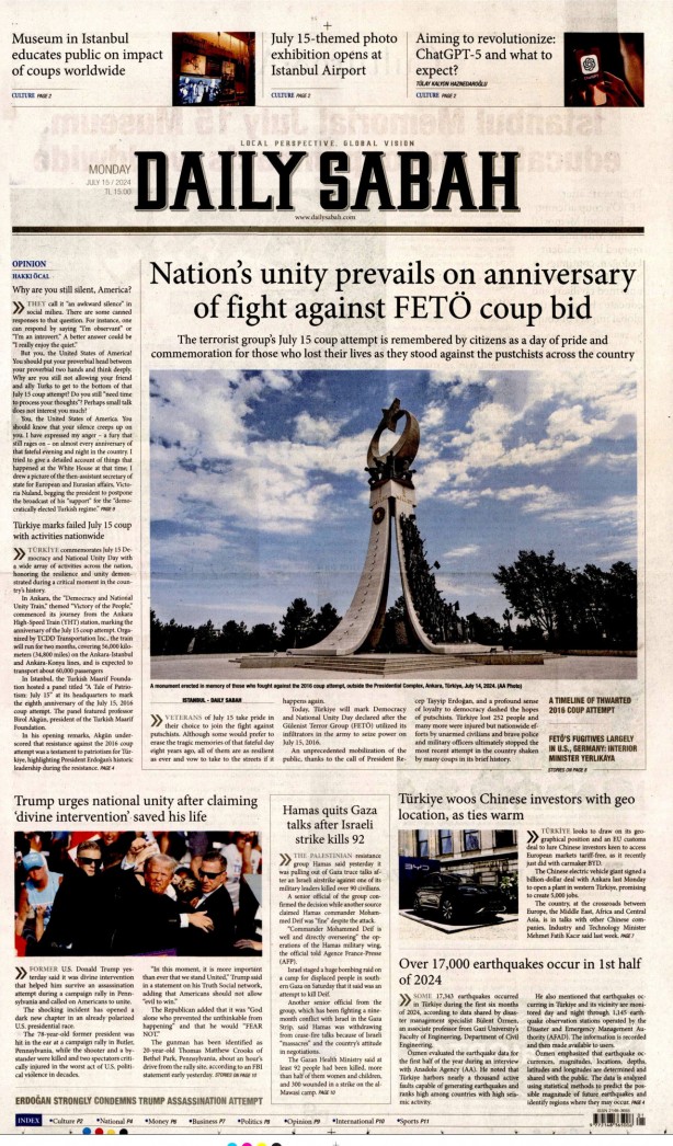 Foto - Hangi gazete 15 Temmuz destanını nasıl gördü?