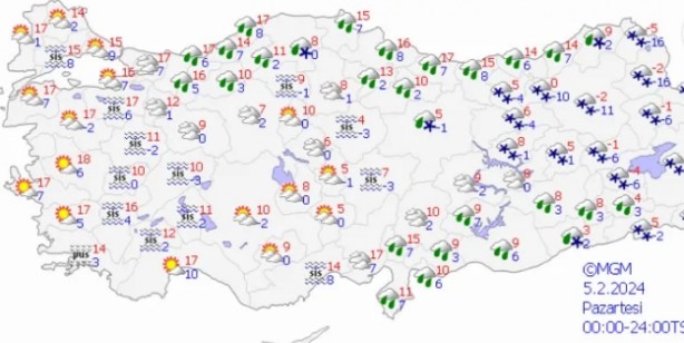 Foto - Haritalı hava durumu raporu paylaşıldı: Meteoroloji'den birçok il için kar ve sağanak uyarısı!