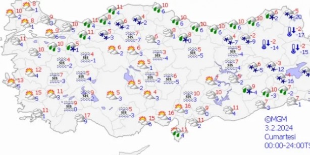 Foto - Haritalı hava durumu raporu paylaşıldı: Meteoroloji'den birçok il için kar ve sağanak uyarısı!