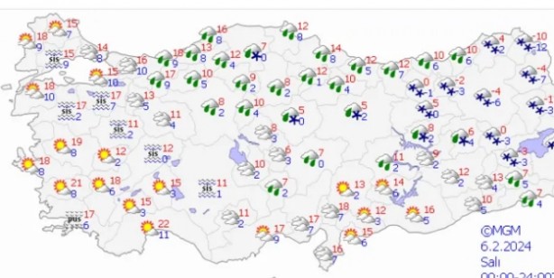 Foto - Haritalı hava durumu raporu paylaşıldı: Meteoroloji'den birçok il için kar ve sağanak uyarısı!