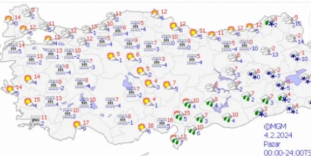 Foto - Haritalı hava durumu raporu paylaşıldı: Meteoroloji'den birçok il için kar ve sağanak uyarısı!