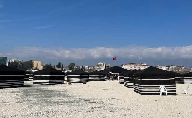 Foto - Hatay'da depremzedeler için "yörük" çadırlarından geçici barınma merkezi kuruldu