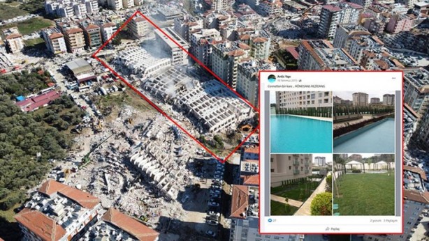 Foto - Hatay'da yüzlerce kişinin öldüğü rezidans için kan donduran reklam