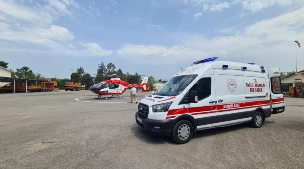 Foto - Hava ambulansı uzvu kopan hasta için havalandı