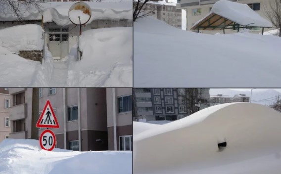 Hayat adeta durdu! Kar kalınlığı 3,5 metreyi buldu