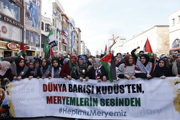 Foto - 'Hepimiz Meryemiz' hareketi Mescid-i Aksa'nın kadın murabıtları için yürüdü