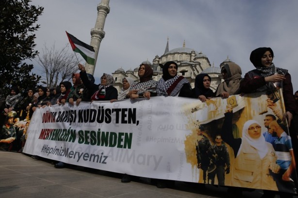 Foto - 'Hepimiz Meryemiz' hareketi Mescid-i Aksa'nın kadın murabıtları için yürüdü