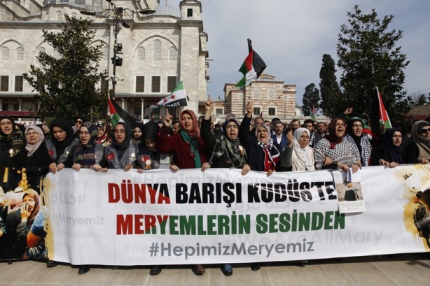 Foto - 'Hepimiz Meryemiz' hareketi Mescid-i Aksa'nın kadın murabıtları için yürüdü