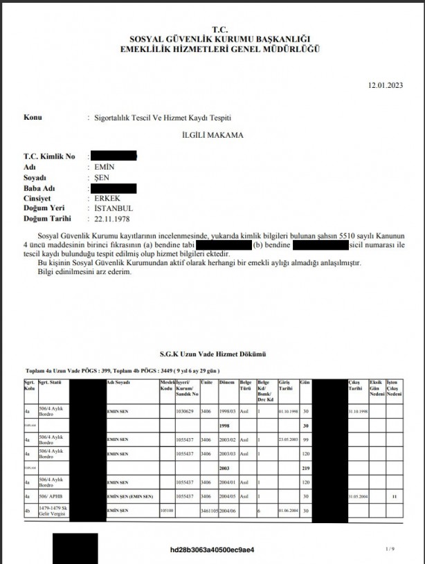 İçişleri Bakanlığı'ndan Emin Şen açıklaması! O iddia SGK dökümü ile yalanlandı