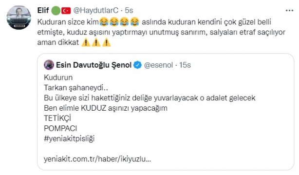 Foto - İkiyüzlülüğü ifşa olunca kudurdu! Akit'i kendi mesleğiyle tehdit eden Esin Davutoğlu Şenol'a cevap vatandaşlardan geldi