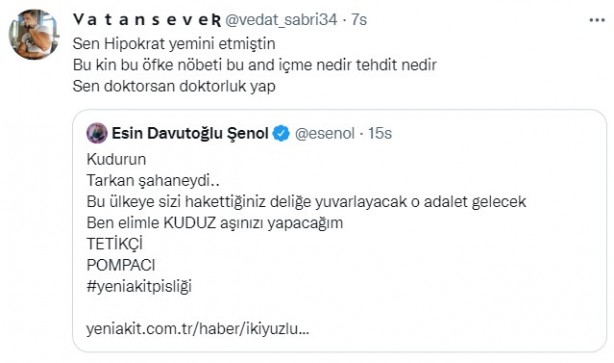 Foto - İkiyüzlülüğü ifşa olunca kudurdu! Akit'i kendi mesleğiyle tehdit eden Esin Davutoğlu Şenol'a cevap vatandaşlardan geldi