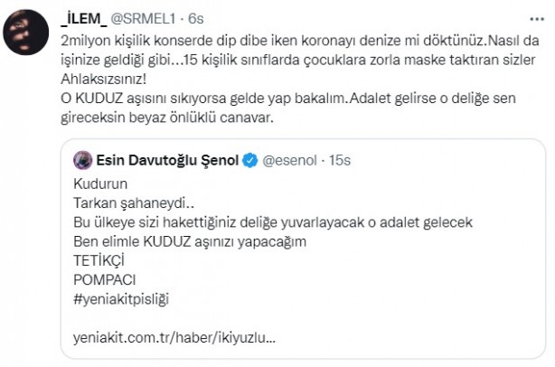 Foto - İkiyüzlülüğü ifşa olunca kudurdu! Akit'i kendi mesleğiyle tehdit eden Esin Davutoğlu Şenol'a cevap vatandaşlardan geldi