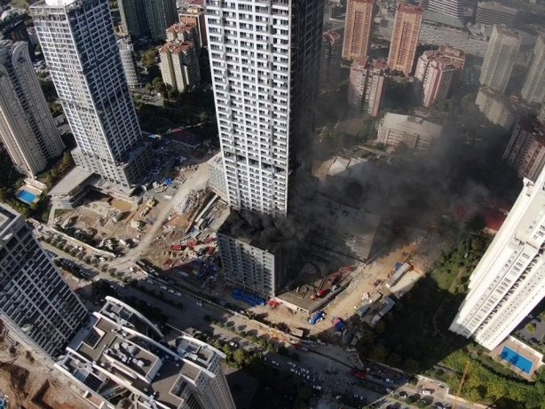Foto - İnşaat halindeki rezidansta yangın!