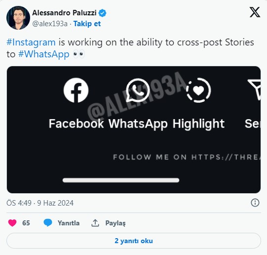 Foto - Instagram'a Whatsapp desteği: Hikayeler Whatsapp'ta yayınlanacak