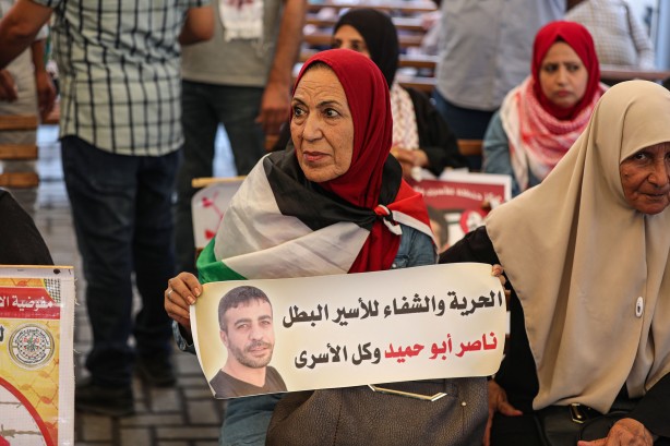 İsrail hapishanelerindeki Filistinliler için destek gösterisi