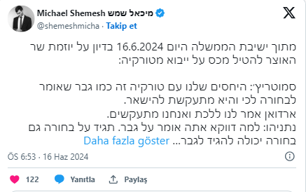 Foto - İsrail Kabine Toplantısı'nda Türkiye detayı gündeme oturdu: Erdoğan gidin diyor, biz ısrar ediyoruz