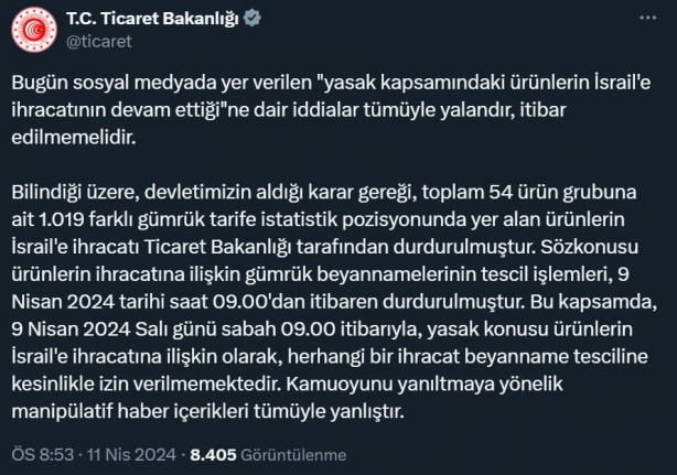 Foto - İsrail’e ticaret devam ediyor mu? Beklenen açıklama geldi