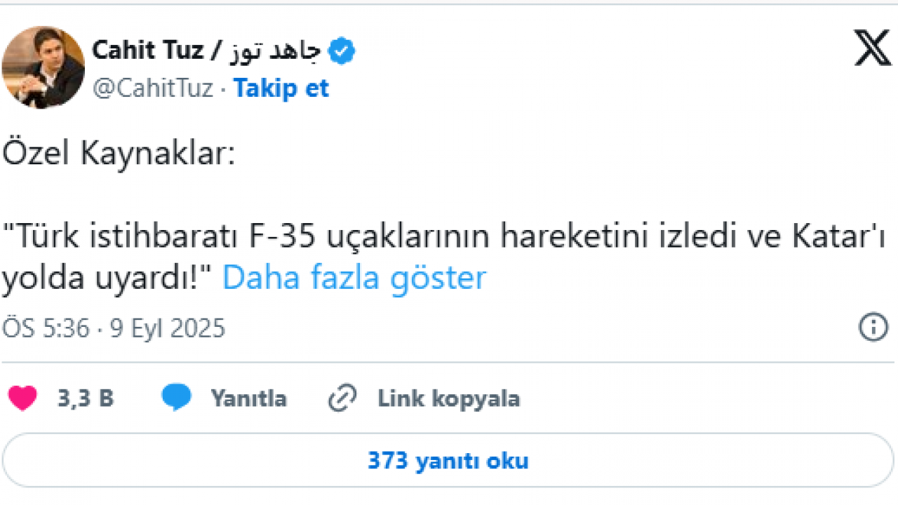 Foto - İsrail'in Katar'ı vurmasının ardından şok eden Türkiye detayı: F-35'ler sizi vuracak