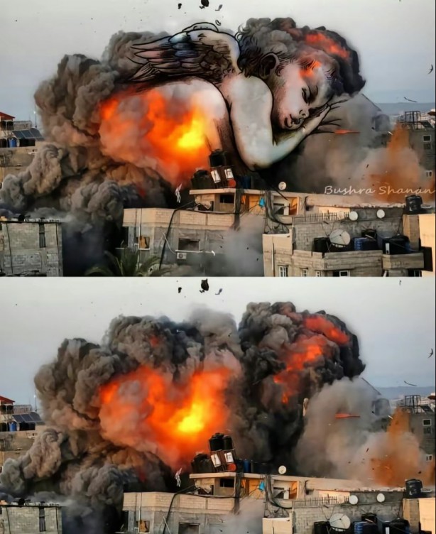 Foto - İsrail’in patlattığı bombaları hayal gücüyle resmetti! Paylaşım rekorları kırdı