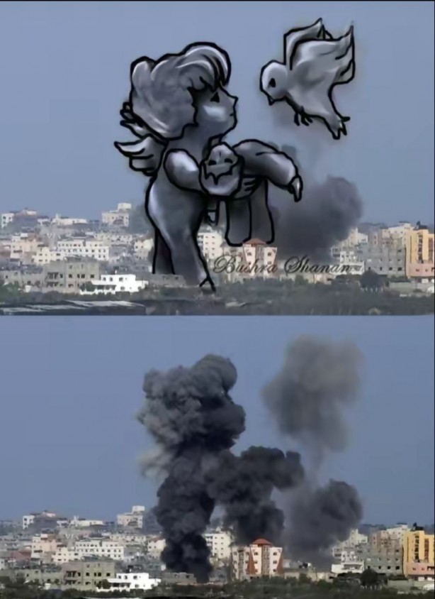Foto - İsrail’in patlattığı bombaları hayal gücüyle resmetti! Paylaşım rekorları kırdı