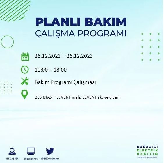 Foto - İstanbul'da bugün elektrik kesintisi yapılacak! İşte o ilçe ve sokaklar