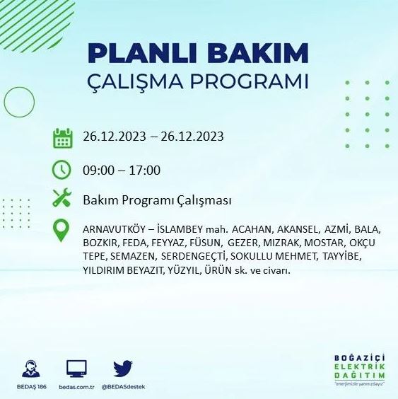 Foto - İstanbul'da bugün elektrik kesintisi yapılacak! İşte o ilçe ve sokaklar