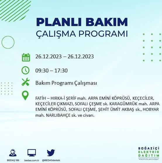 Foto - İstanbul'da bugün elektrik kesintisi yapılacak! İşte o ilçe ve sokaklar