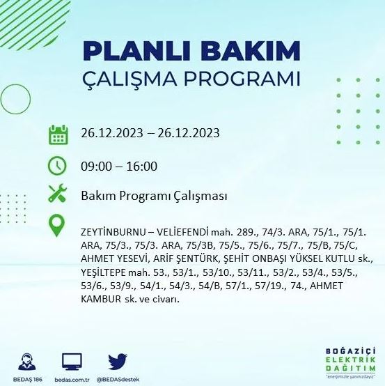 Foto - İstanbul'da bugün elektrik kesintisi yapılacak! İşte o ilçe ve sokaklar