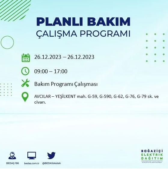 Foto - İstanbul'da bugün elektrik kesintisi yapılacak! İşte o ilçe ve sokaklar