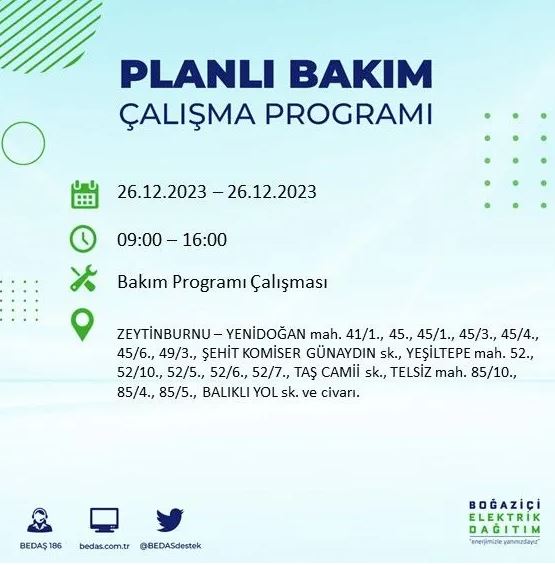 Foto - İstanbul'da bugün elektrik kesintisi yapılacak! İşte o ilçe ve sokaklar