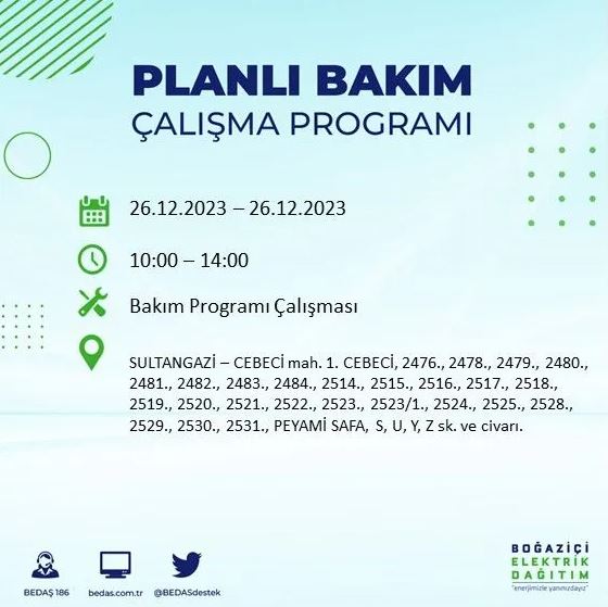 Foto - İstanbul'da bugün elektrik kesintisi yapılacak! İşte o ilçe ve sokaklar