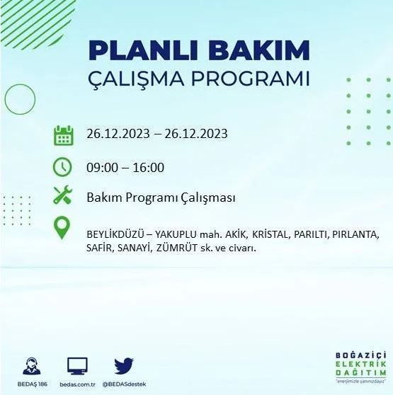 Foto - İstanbul'da bugün elektrik kesintisi yapılacak! İşte o ilçe ve sokaklar