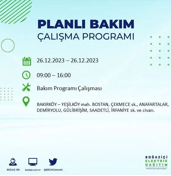 Foto - İstanbul'da bugün elektrik kesintisi yapılacak! İşte o ilçe ve sokaklar