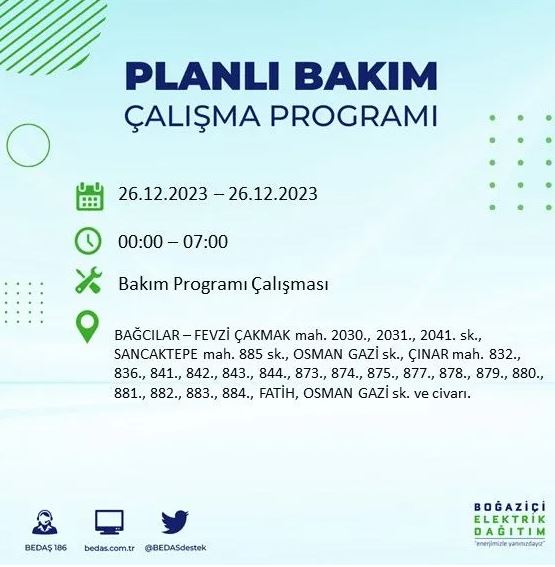 Foto - İstanbul'da bugün elektrik kesintisi yapılacak! İşte o ilçe ve sokaklar
