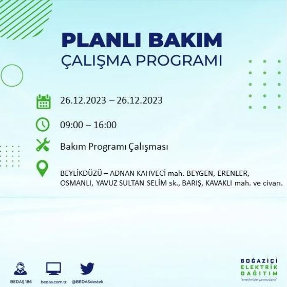 Foto - İstanbul'da bugün elektrik kesintisi yapılacak! İşte o ilçe ve sokaklar